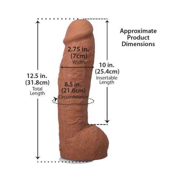 The Realistic Cock Hung 12 in. ULTRASKYN Vac-U-Lock Dildo Caramel - Image 7