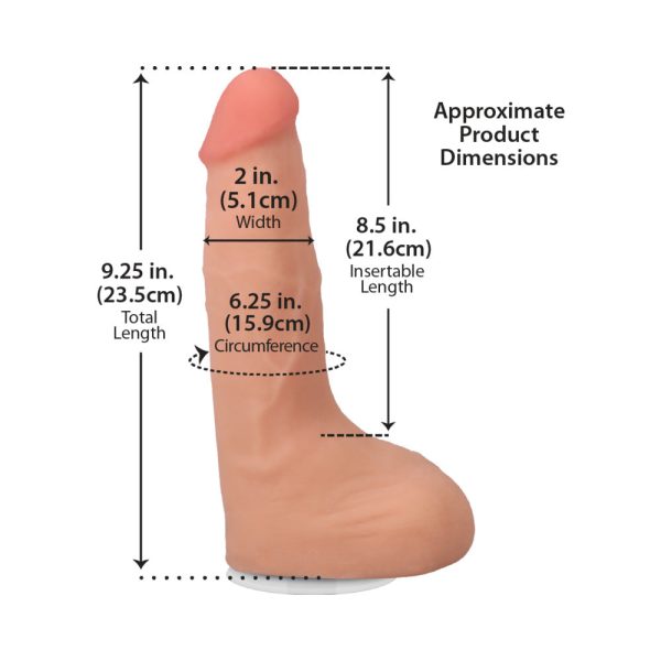 The Realistic Cock Squirting 9.5 in. ULTRASKYN Vac-U-Lock Dildo Vanilla - Image 7