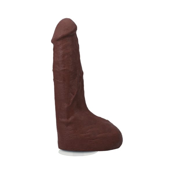 The Realistic Cock Squirting 9.5 in. ULTRASKYN Vac-U-Lock Dildo Chocolate - Image 2
