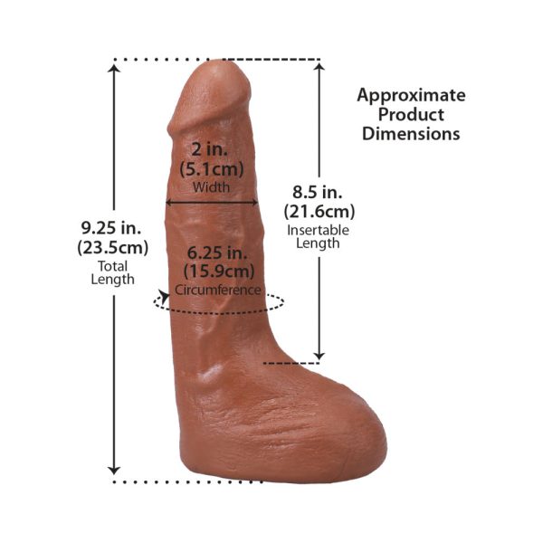 The Realistic Cock Squirting 9.5 in. ULTRASKYN Vac-U-Lock Dildo Caramel - Image 7