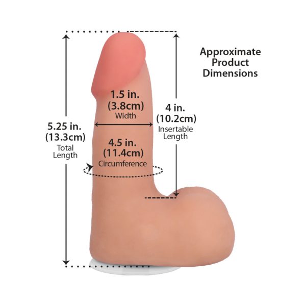 The Realistic Cock 5 in. ULTRASKYN Vac-U-Lock Dildo with Balls Vanilla - Image 7