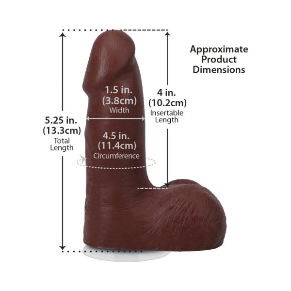 The Realistic Cock 5 in. ULTRASKYN Vac-U-Lock Dildo with Balls Chocolate - Image 7