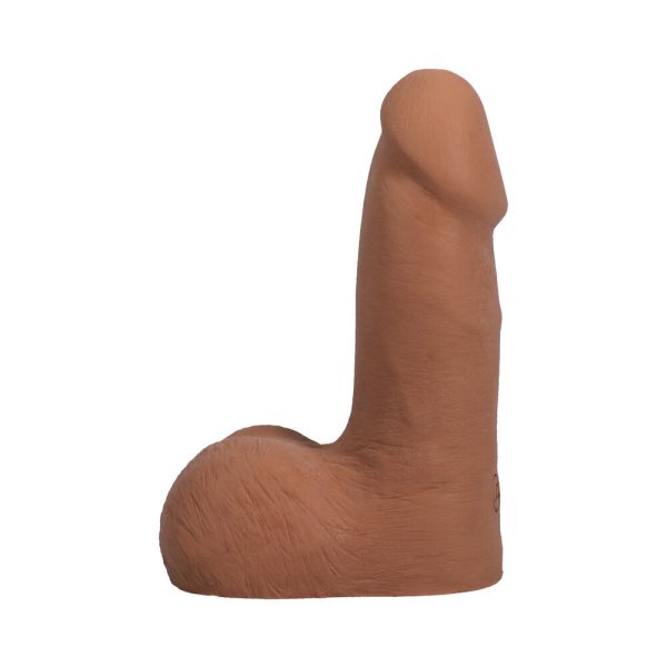The Realistic Cock 5 in. ULTRASKYN Vac-U-Lock Dildo with Balls Caramel - Image 4