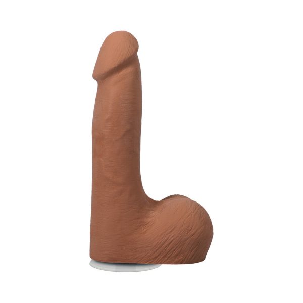 The Realistic Cock 7 in. ULTRASKYN Vac-U-Lock Dildo with Balls Caramel - Image 2