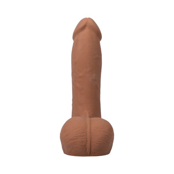 The Realistic Cock 7 in. ULTRASKYN Vac-U-Lock Dildo with Balls Caramel - Image 3