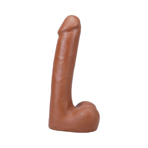 The Realistic Cock 9 in. ULTRASKYN Vac-U-Lock Dildo with Balls Caramel - Image 2