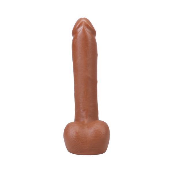 The Realistic Cock 9 in. ULTRASKYN Vac-U-Lock Dildo with Balls Caramel - Image 3