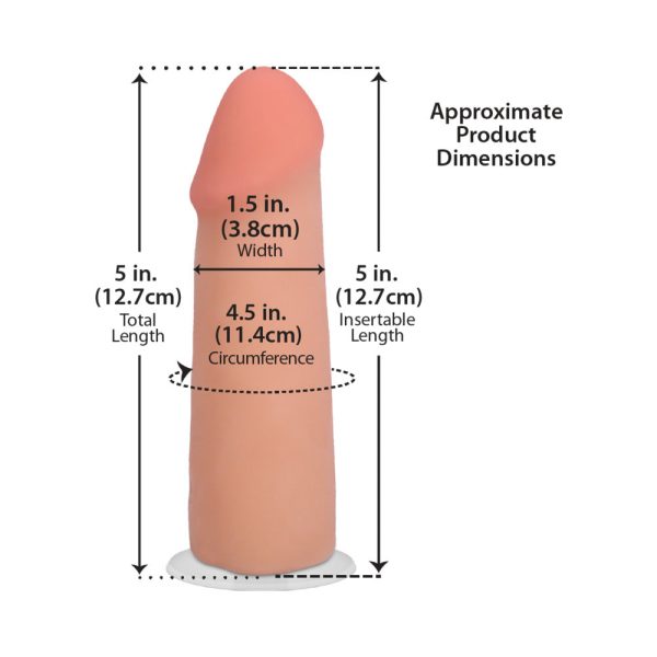 The Realistic Cock 5 in. ULTRASKYN Vac-U-Lock Dildo Vanilla - Image 7