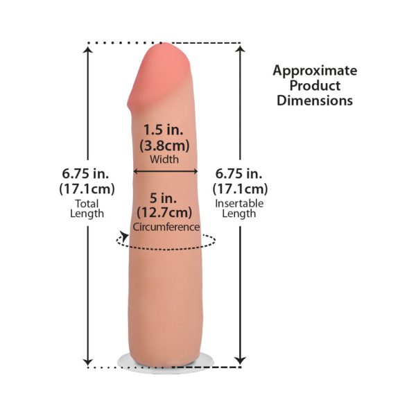 The Realistic Cock 7 in. ULTRASKYN Vac-U-Lock Dildo Vanilla - Image 7