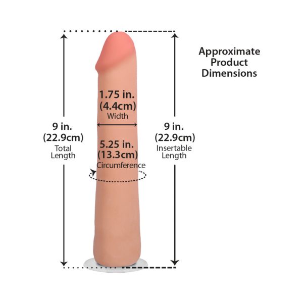 The Realistic Cock 9 in. ULTRASKYN Vac-U-Lock Dildo Vanilla - Image 7