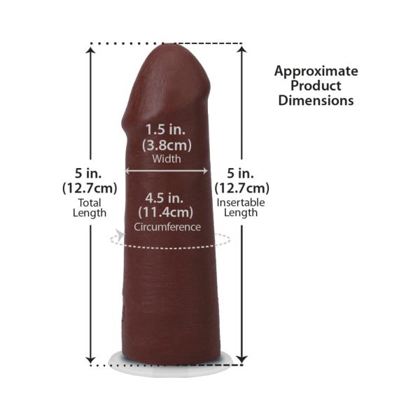 The Realistic Cock 5 in. ULTRASKYN Vac-U-Lock Dildo Chocolate - Image 7