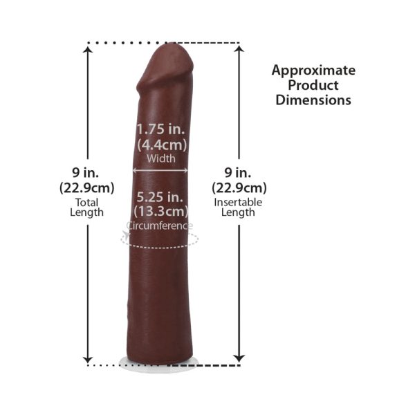 The Realistic Cock 9 in. ULTRASKYN Vac-U-Lock Dildo Chocolate - Image 7