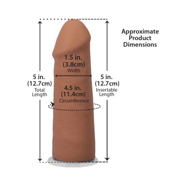 The Realistic Cock 5 in. ULTRASKYN Vac-U-Lock Dildo Caramel - Image 7