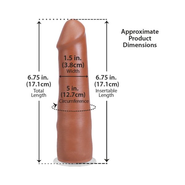 The Realistic Cock 7 in. ULTRASKYN Vac-U-Lock Dildo Caramel - Image 7