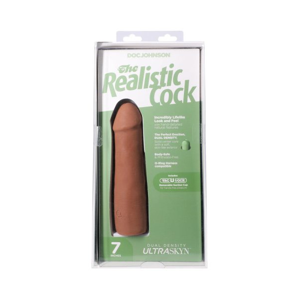 The Realistic Cock 7 in. ULTRASKYN Vac-U-Lock Dildo Caramel - Image 9