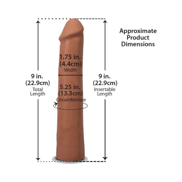 The Realistic Cock 9 in. ULTRASKYN Vac-U-Lock Dildo Caramel - Image 7