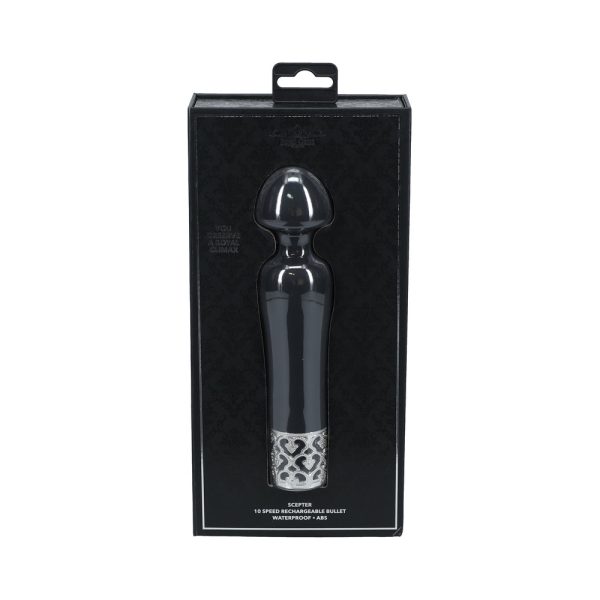 Royal Gems Scepter Silicone Rechargeable Vibrator Black - Image 4