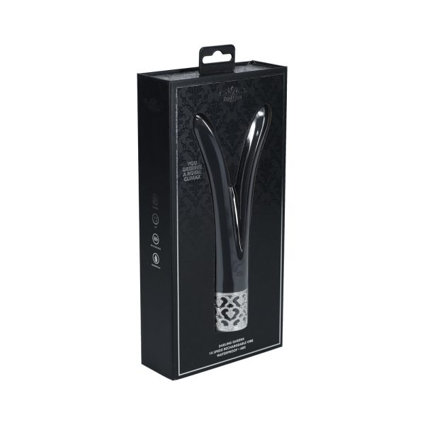Royal Gems Dueling Queens Silicone Rechargeable Vibrator Black - Image 3