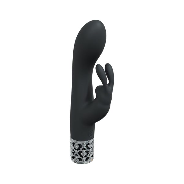 Royal Gems Royal Rabbit Silicone Rechargeable Vibrator Black - Image 2