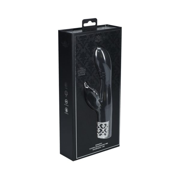 Royal Gems Monarch Silicone Rechargeable Vibrator Black - Image 3