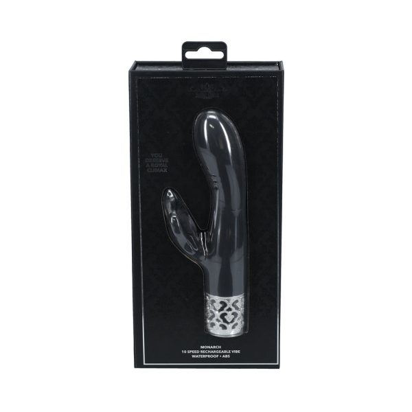 Royal Gems Monarch Silicone Rechargeable Vibrator Black - Image 4
