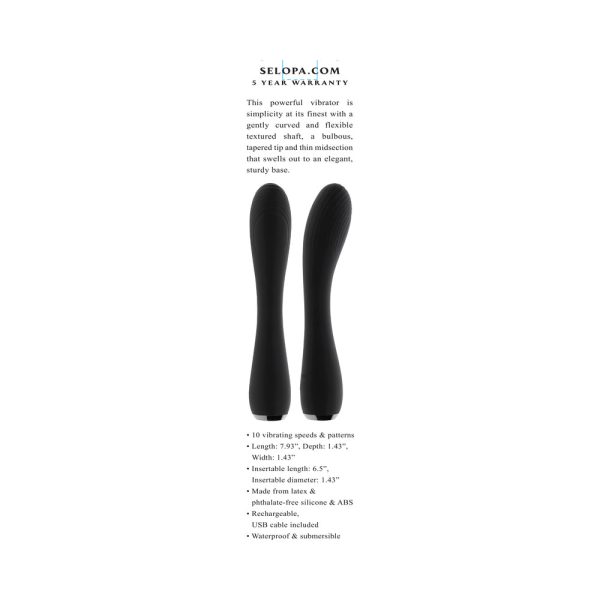 Selopa Midnight Magic Rechargeable Vibrator Silicone Black - Image 9