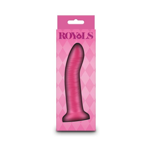 Royals Charlie 5 in. Metallic Curved Dildo Pink - Image 4