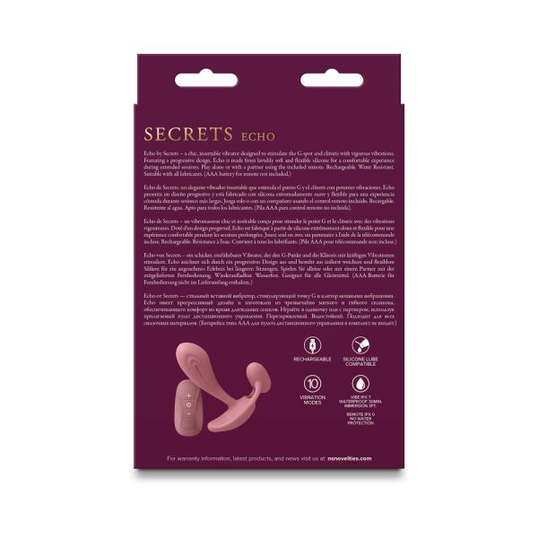 Secrets Echo Insertable Vibe with Remote Dusty Rose - Image 4