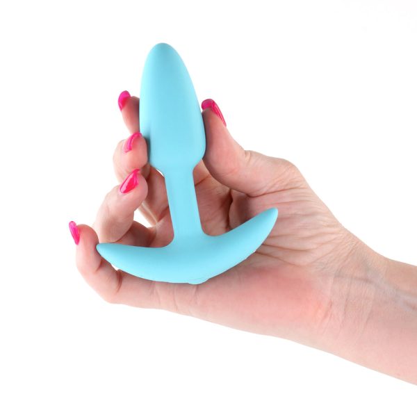 Techno Trance App-controlled Vibrating Plug with Remote Blue - Image 3