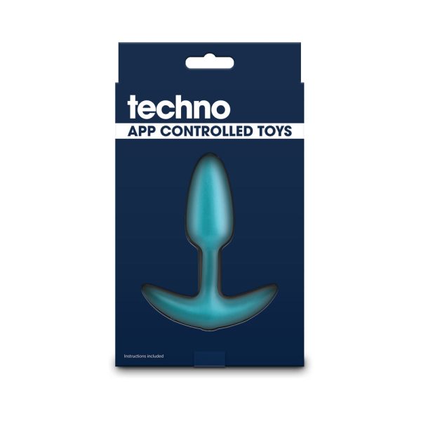 Techno Trance App-controlled Vibrating Plug with Remote Blue - Image 4