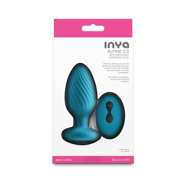 INYA Alpine 2.0 Gyrating and Vibrating Plug with Remote Teal - Image 4