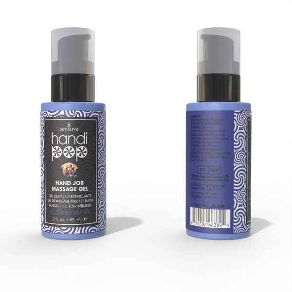 Sensuva HandiPop Edible Hand Job Massage Gel Blueberry Muffin 2 oz. - Image 2