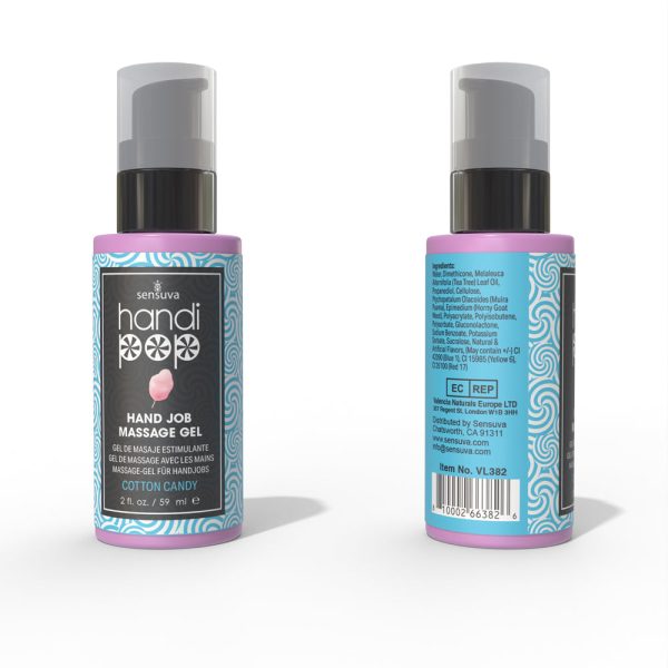 Sensuva HandiPop Edible Hand Job Massage Gel Cotton Candy 2 oz. - Image 2