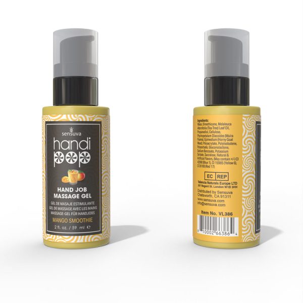 Sensuva HandiPop Edible Hand Job Massage Gel Mango Smoothie 2 oz. - Image 2