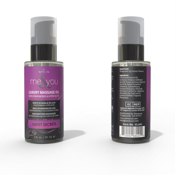 Sensuva Me & You Pheromone-Infused Luxury Massage Oil Sweet Secrets 2 oz. - Image 2