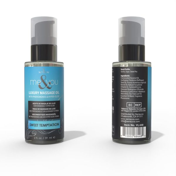 Sensuva Me & You Pheromone-Infused Luxury Massage Oil Sweet Temptation 2 oz. - Image 2