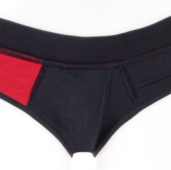 SpareParts Tomboi Cover Brief Style Underwear Harness Nylon Red/Black XS - Image 10
