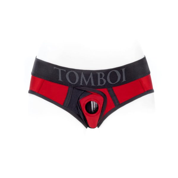 SpareParts Tomboi Cover Brief Style Underwear Harness Nylon Red/Black M - Image 3