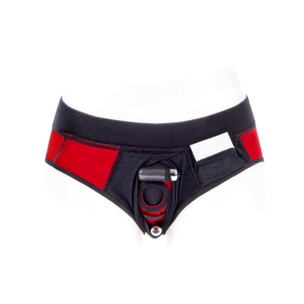SpareParts Tomboi Cover Brief Style Underwear Harness Nylon Red/Black XL - Image 5
