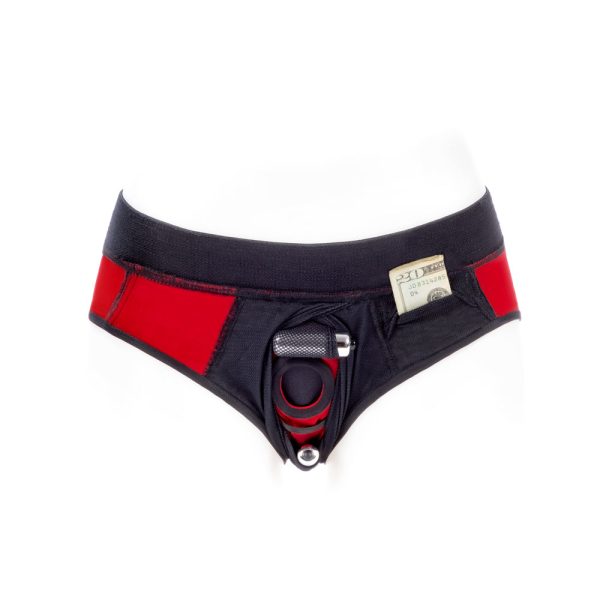 SpareParts Tomboi Cover Brief Style Underwear Harness Nylon Red/Black 2XL - Image 6