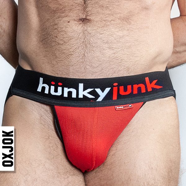 Oxballs Oxjok Hunker Comfy-Pouch Slider-Strap Jock Red Hot M - Image 2