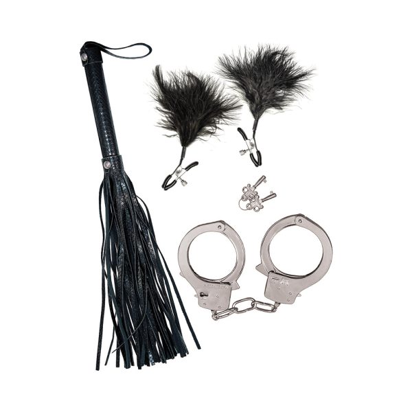 Bondage by Nasstoys Whip, Feather and Cuffs Black - Image 3