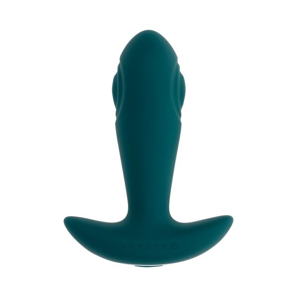 Gender X Tunnel Tapper Rechargeable Vibrating Anal Plug with Remote Teal - Image 3