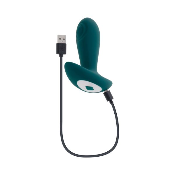 Gender X Tunnel Tapper Rechargeable Vibrating Anal Plug with Remote Teal - Image 9