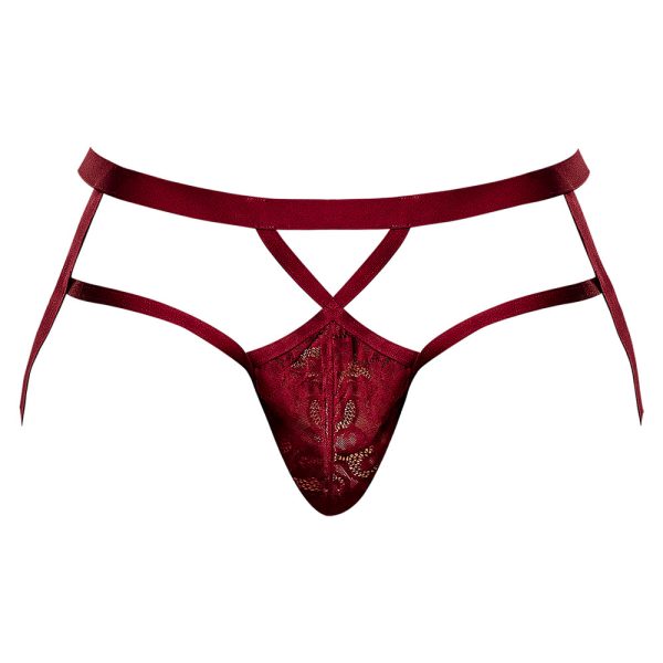 Male Power Lucifer Strappy Jock Burgundy L/XL - Image 6