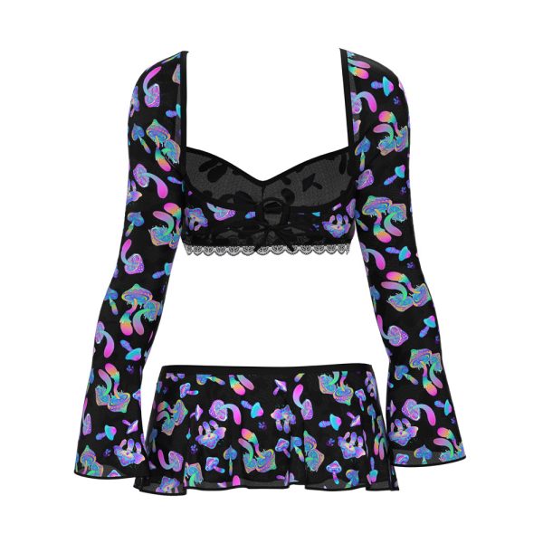 Magic Silk Hazy Dayz Crop Top, Skirt & G-String Set Mushroom L/XL - Image 5