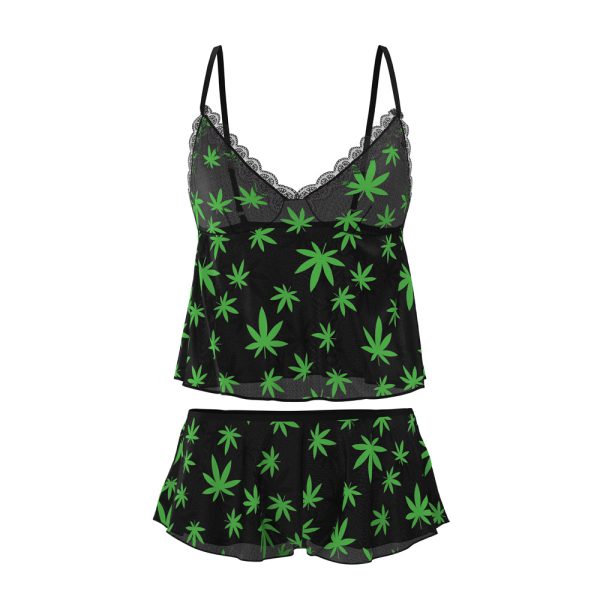 Magic Silk Hazy Dayz Cami & Short Set Pot Leaf S/M - Image 3