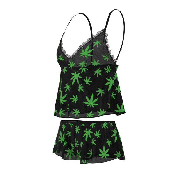 Magic Silk Hazy Dayz Cami & Short Set Pot Leaf L/XL - Image 4
