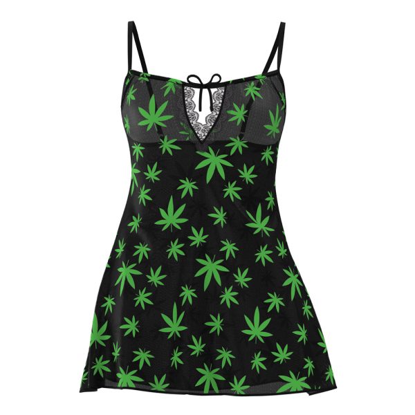Magic Silk Hazy Dayz Dress & G-String Set Pot Leaf S/M - Image 3