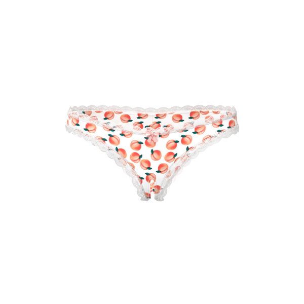 Magic Silk Sweet Treats Crotchless Boy Short with Lube Peach S/M - Image 3